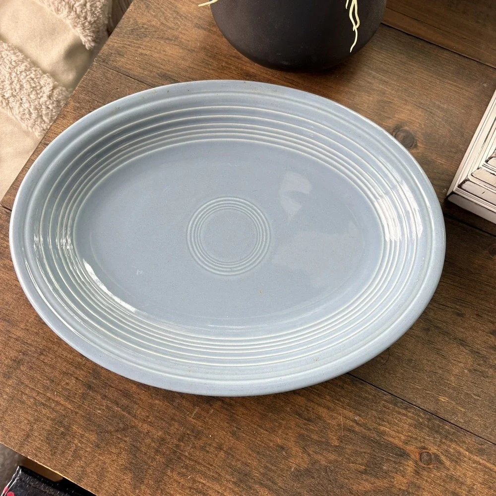 Fiesta Ware HLC Periwinkle Blue Oval Serving Platter - Large 11 1/2 inches